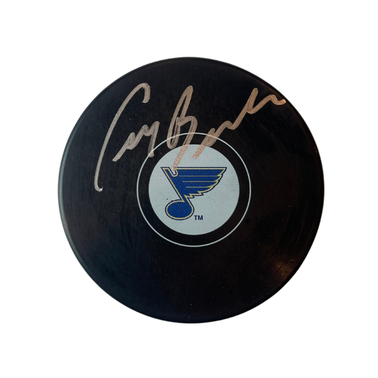 Craig Berube St Louis Blues Autographed Logo Puck - Fan Cave COA