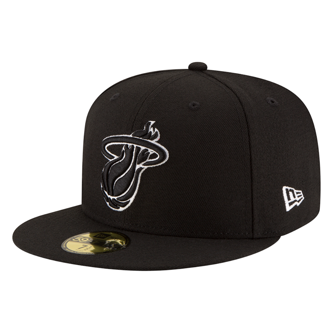 Miami Heat Black and White 59FIFTY Fitted Hat