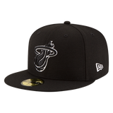 Miami Heat Black & White Logo New Era 59FIFTY Fitted Hat