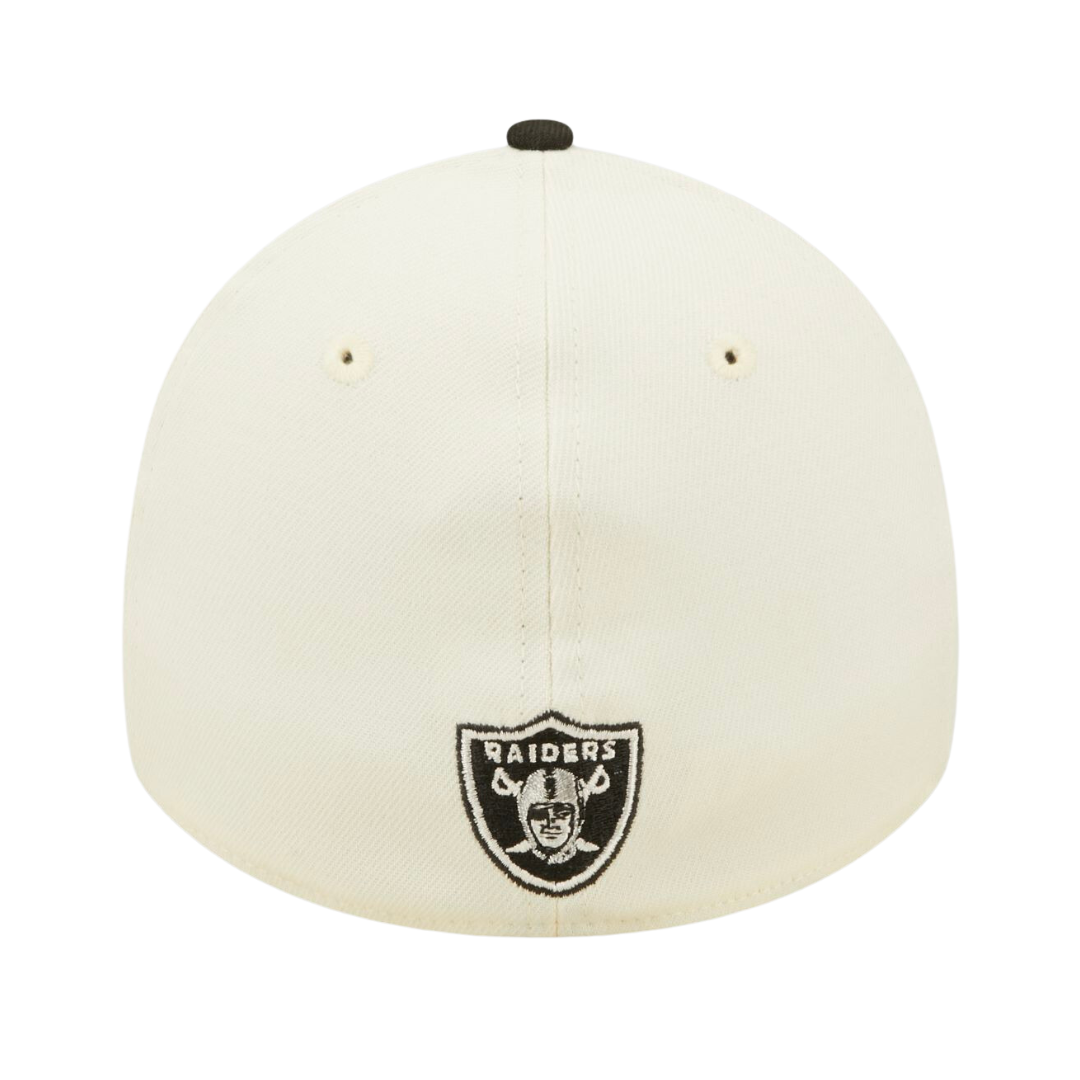 Las Vegas Raiders Cream/Black 2022 Sideline 39THIRTY Flex Hat