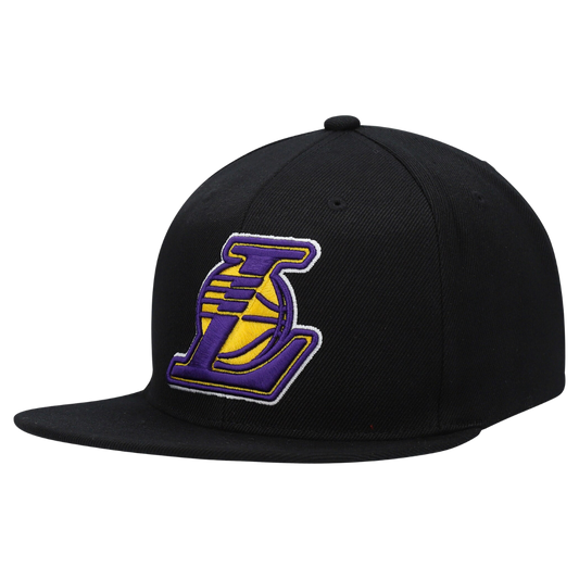 Los Angeles Lakers Mitchell and Ness Black Core Basic Snapback Hat
