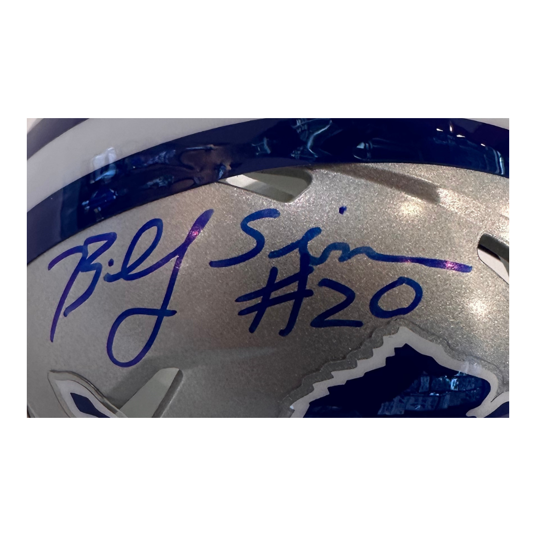 Billy Sims Detroit Lions Autographed 1983-2002 Throwback Mini Speed Helmet - JSA COA
