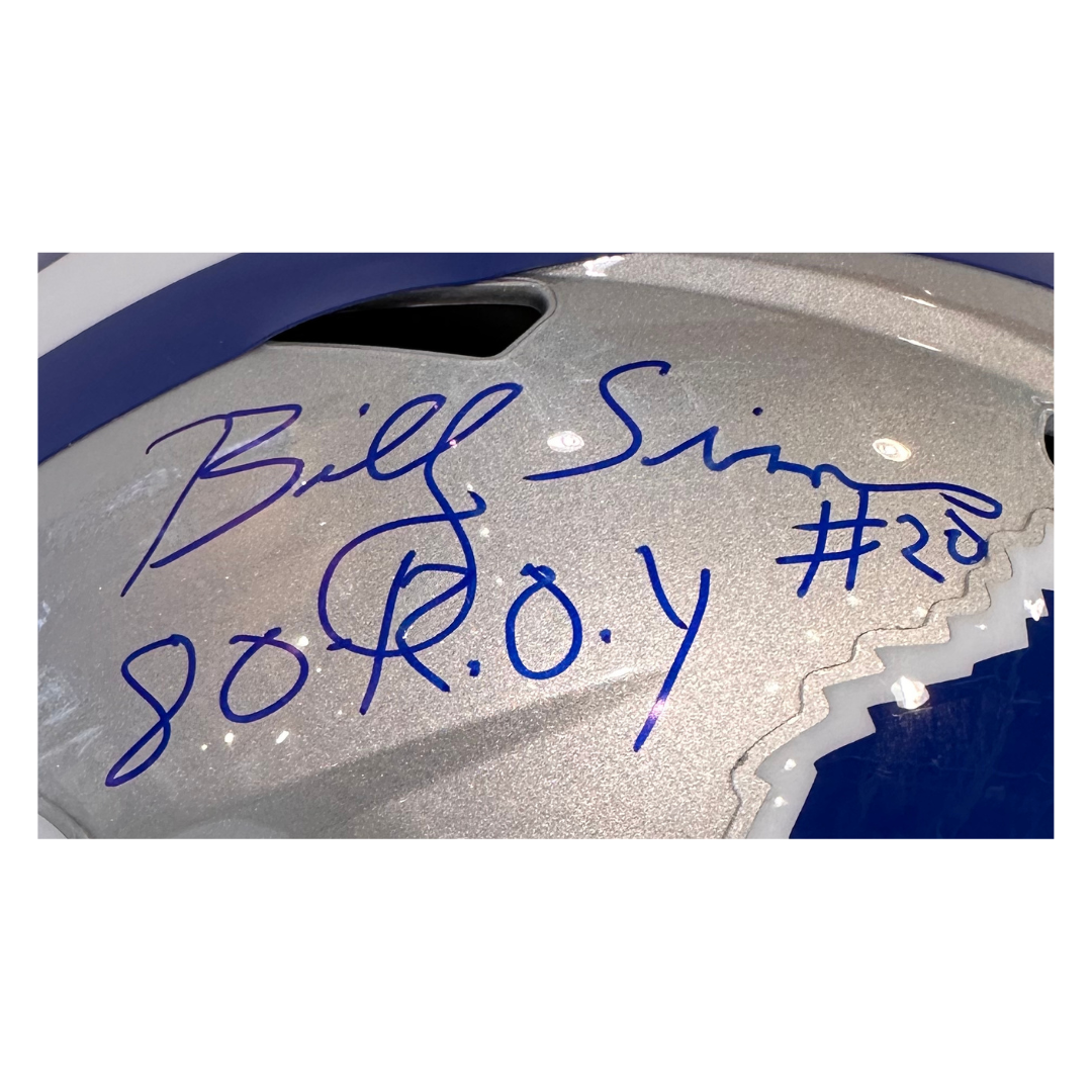 Billy Sims Detroit Lions Autographed Full Size 1983-2002 Throwback Speed Replica Helmet w/ Inscription - JSA COA