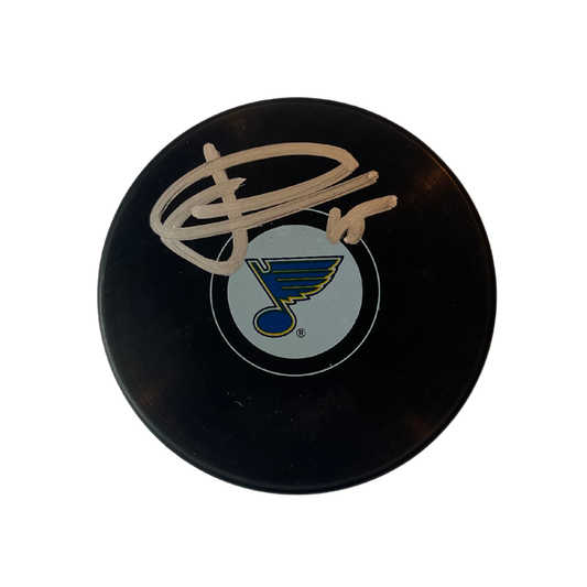 Jakub Vrana St Louis Blues Autographed Logo Puck - Fan Cave COA