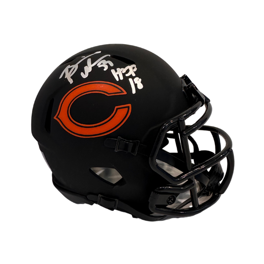 Brian Urlacher Chicago Bears Autographed Eclipse Mini Helmet w/ "HOF 18" Inscription - Beckett COA