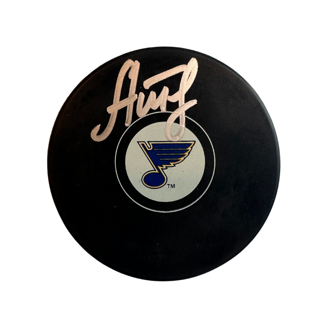 Alexei Toropchenko St Louis Blues Autographed Logo Puck - Fan Cave COA