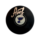 Alexei Toropchenko St Louis Blues Autographed Logo Puck - Fan Cave COA