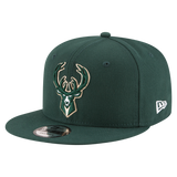 Milwaukee Bucks Official Team Color Green New Era 9FIFTY Adjustable Snapback Hat