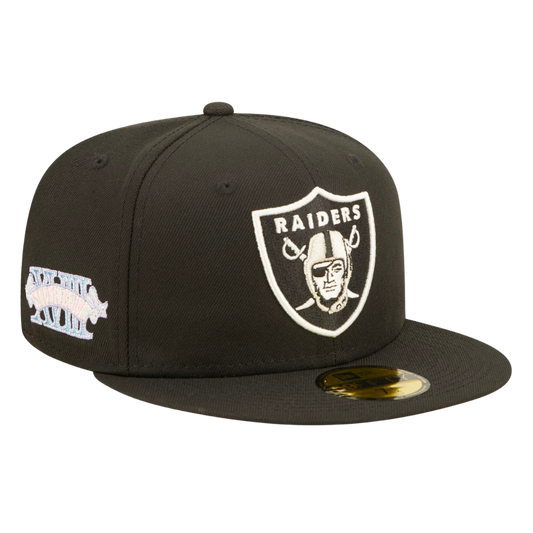 Las Vegas Raiders Super Bowl XVIII Pink Pop Sweat 59FIFTY Fitted Hat