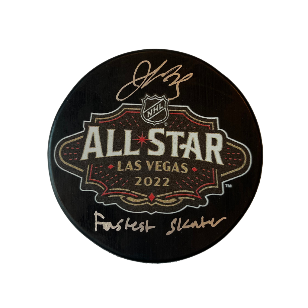 Jordan Kyrou St Louis Blues Autographed 2022 All Star Game Logo Puck with Inscription - JSA COA