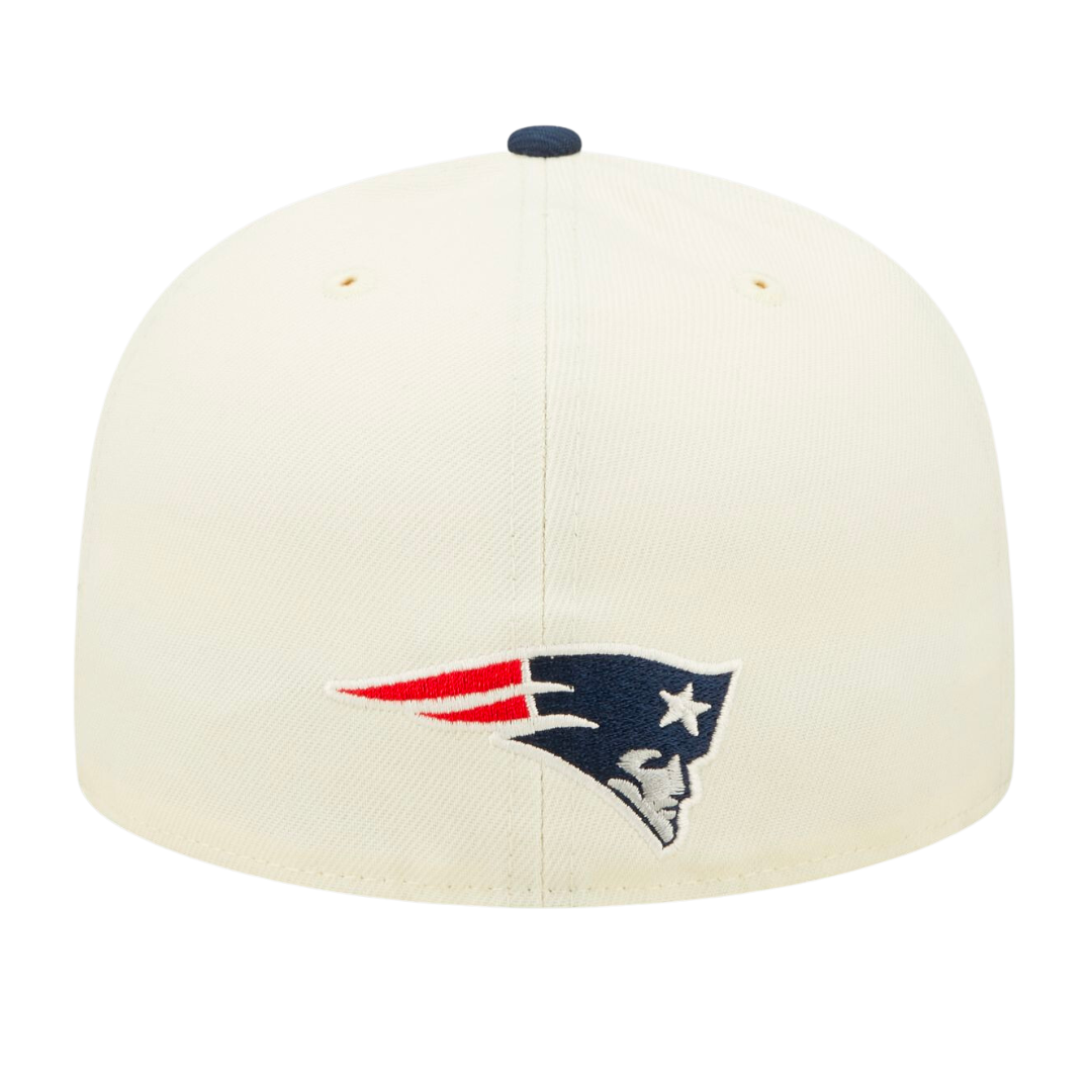 New England Patriots Cream/Navy 2022 Sideline 59FIFTY Fitted Hat