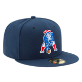 New England Patriots Retro Official Team Color Navy New Era 59FIFTY Fitted Hat