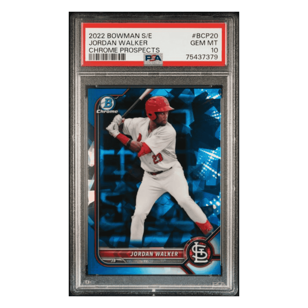 Jordan Walker PSA 10 2022 Bowman Sapphire Edition Chrome Prospects Card #BCP20