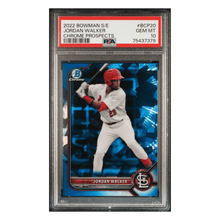 Jordan Walker PSA 10 2022 Bowman Sapphire Edition Chrome Prospects Card #BCP20