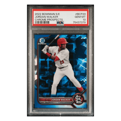 Jordan Walker PSA 10 2022 Bowman Sapphire Edition Chrome Prospects Card #BCP20
