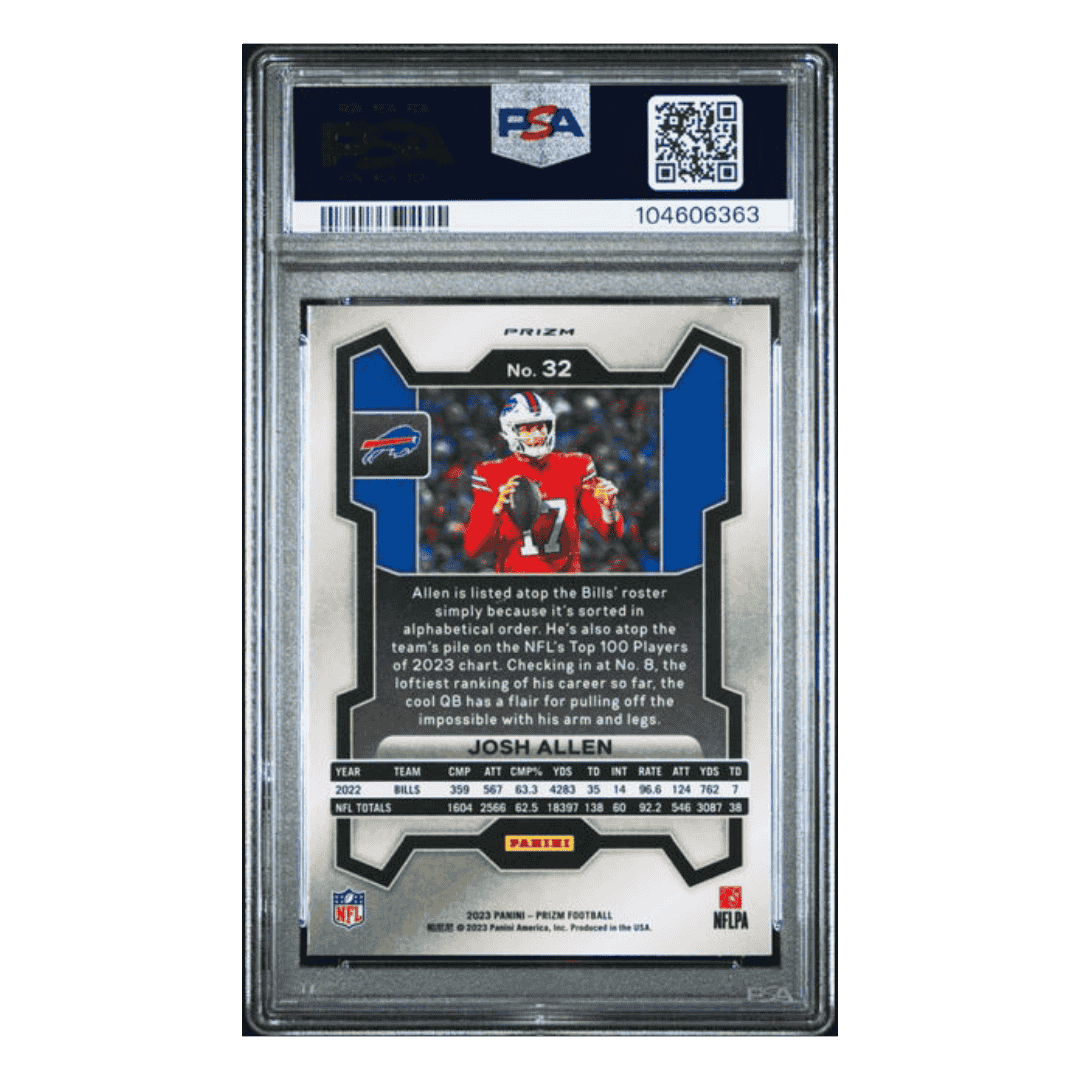 Josh Allen PSA 10 2023 Panini Prizm Disco Prizm Card #32