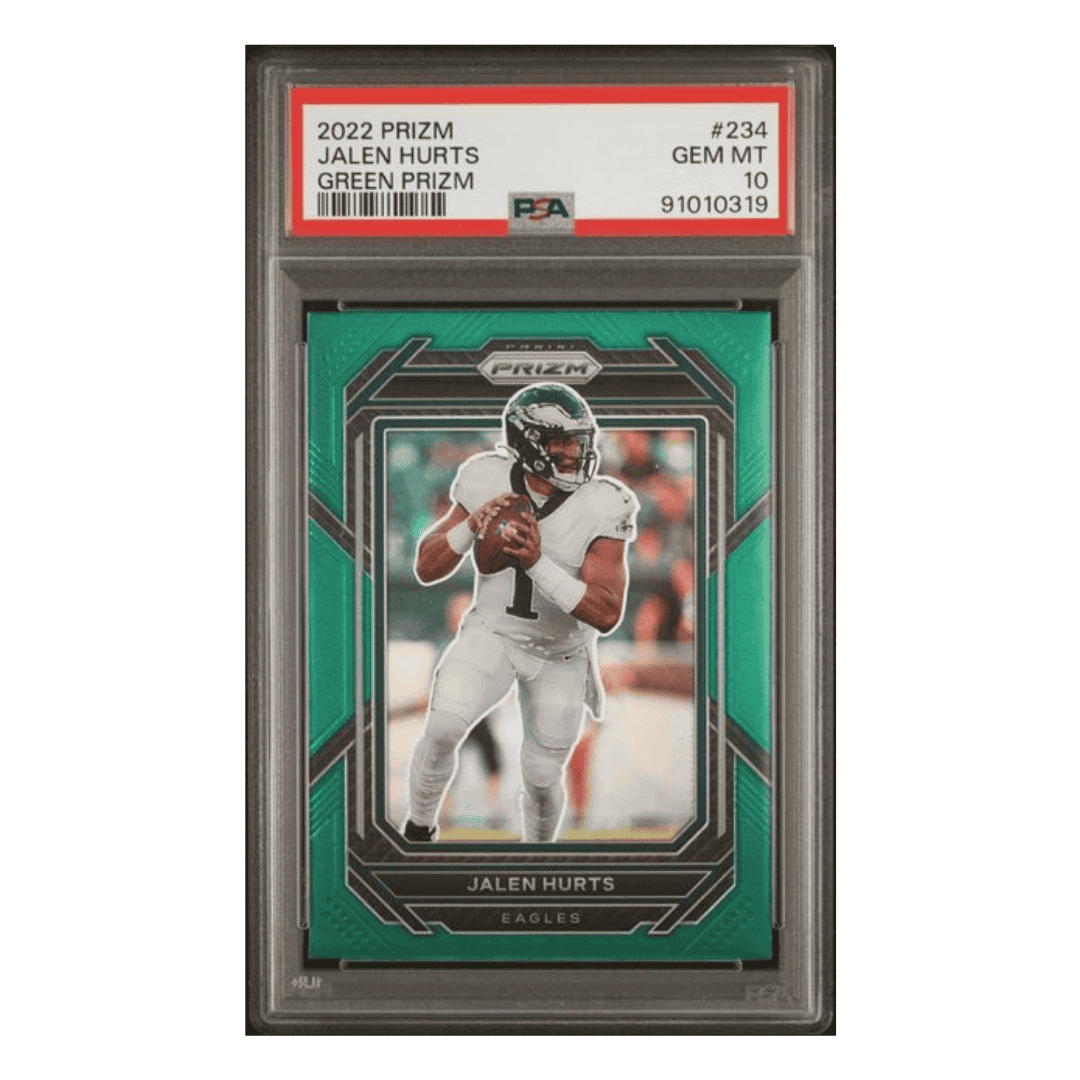 Jalen Hurts PSA 10 2022 Panini Prizm Green Prizm Card #234