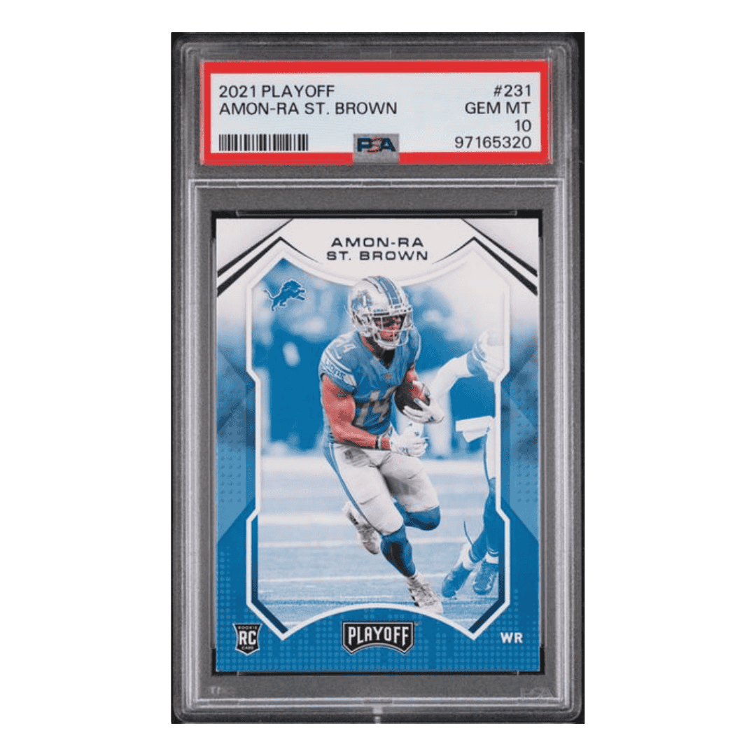 Amon-Ra St Brown PSA 10 2021 Panini Playoff Rookie RC Card #231