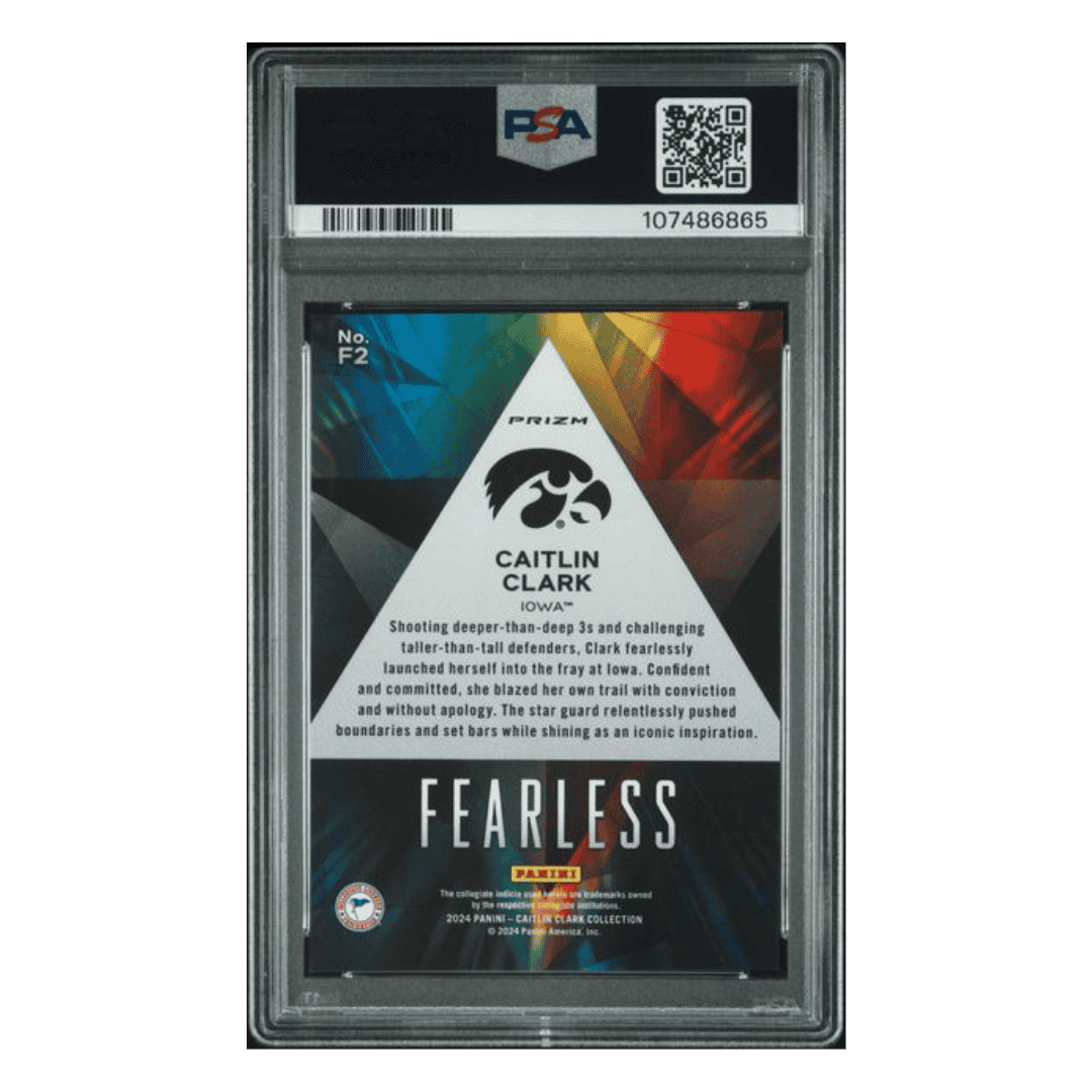 Caitlin Clark PSA 10 2024 Panini Caitlin Clark Collection Fearless Card #F2