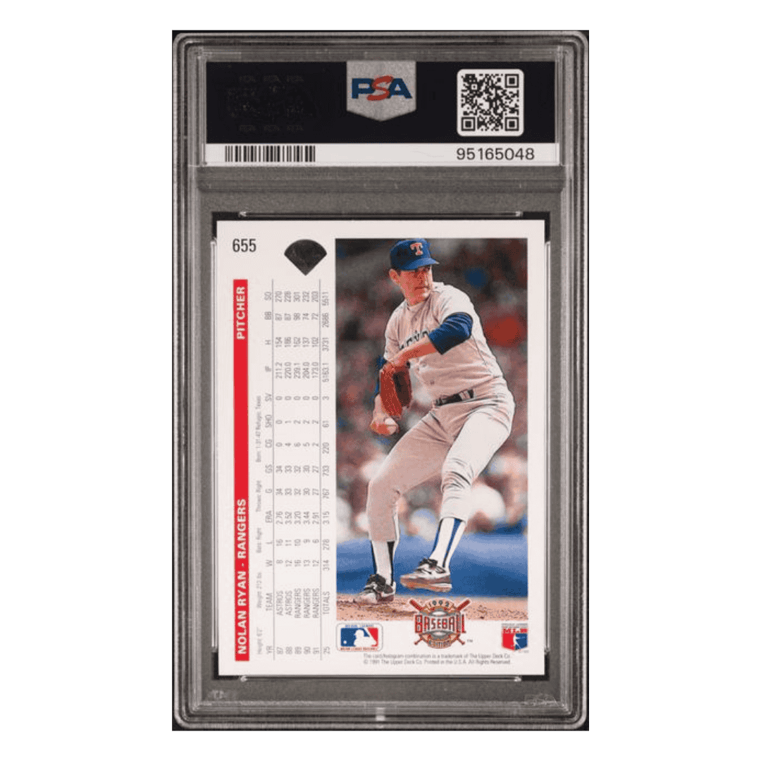 Nolan Ryan PSA 9 1992 Upper Deck Auto Card #655