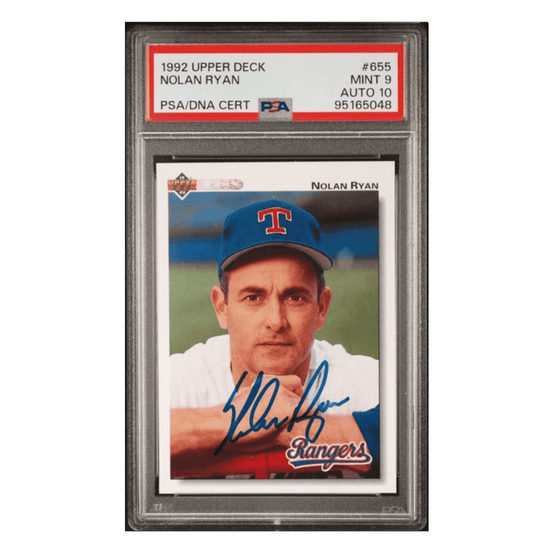 Nolan Ryan PSA 9 1992 Upper Deck Auto Card #655
