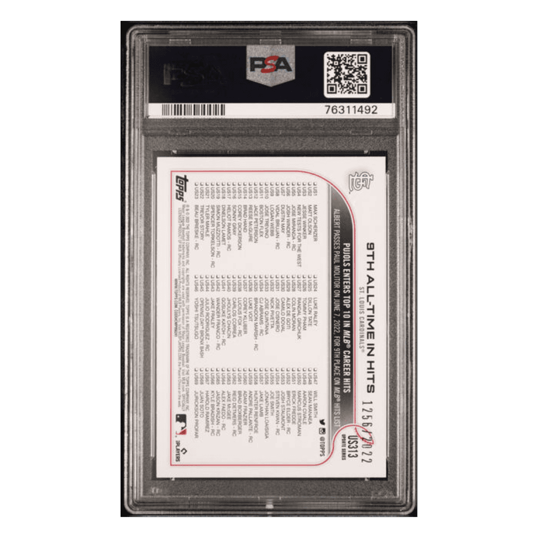 Albert Pujols PSA 9 2022 Topps Update Gold #d/2022 Card #US313