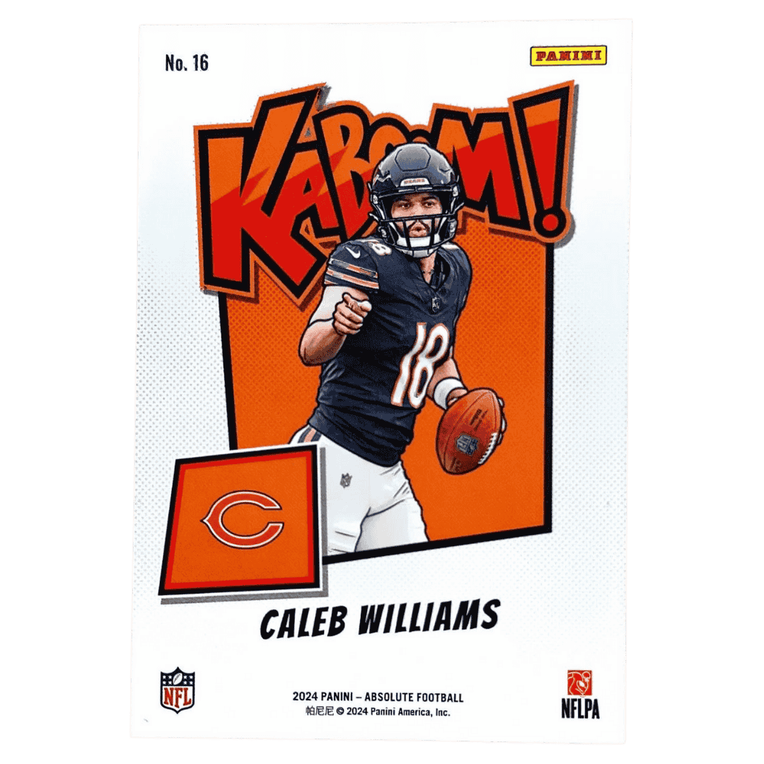 Caleb Williams 2024 Panini Absolute Football Kaboom! Horizontal SSP Rookie Card #16