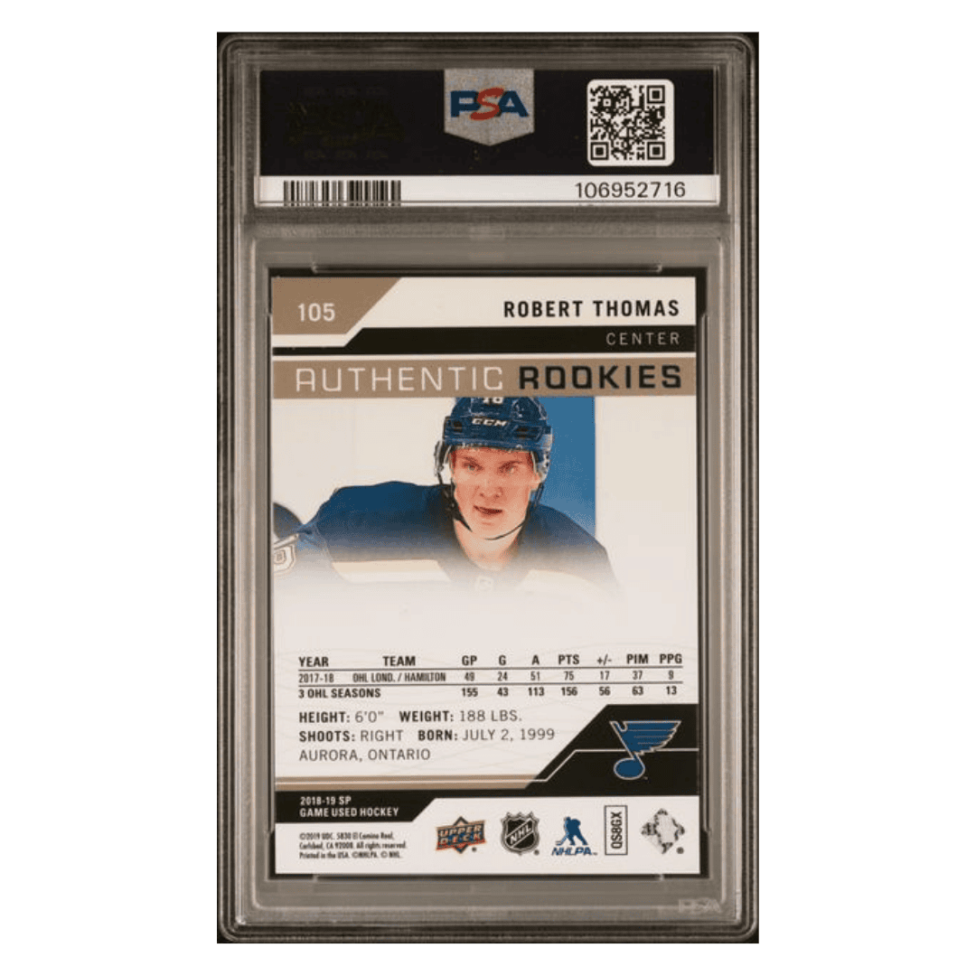 Robert Thomas PSA 10 2018 Upper Deck SP Game Used Snowstorm Card #105