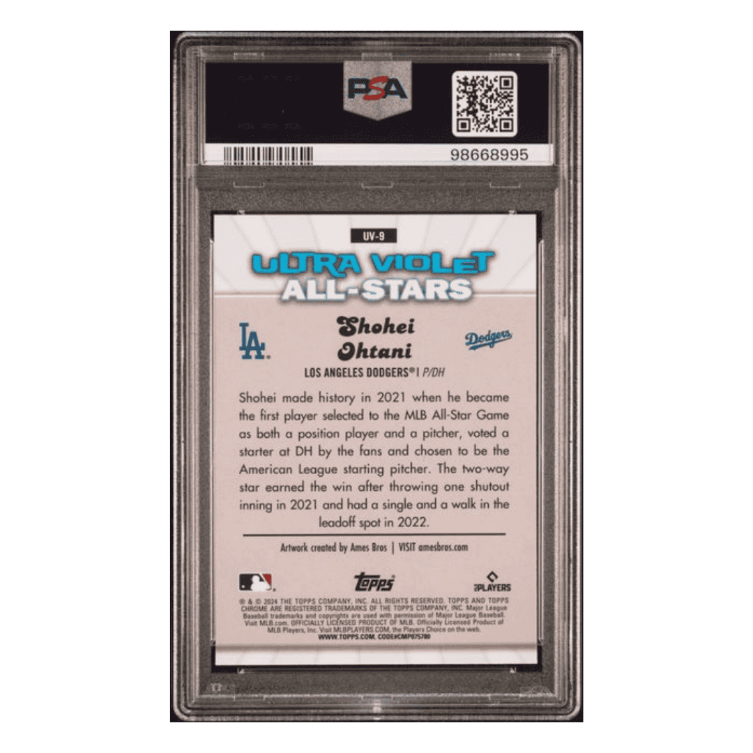 Shohei Ohtani PSA 10 2024 Topps Chrome UltraViolet All Stars Card #UV9