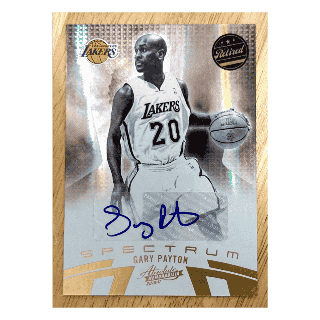 Gary Payton 2010-11 Panini Absolute Memorabilia Spectrum Auto #d/5 Card #113