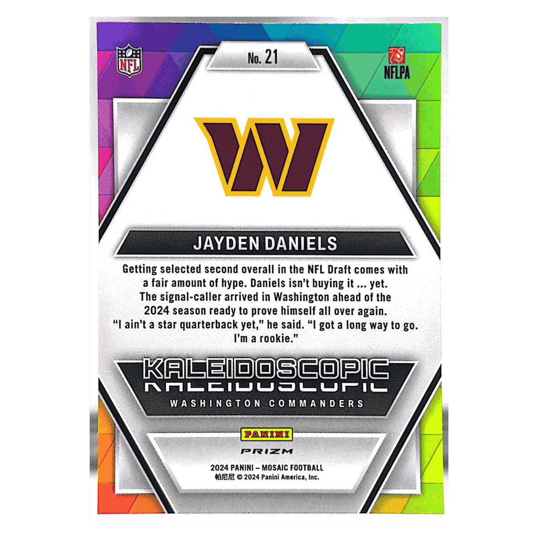 Jayden Daniels 2024 Panini Mosaic Kaleidoscopic SSP Rookie Card #21