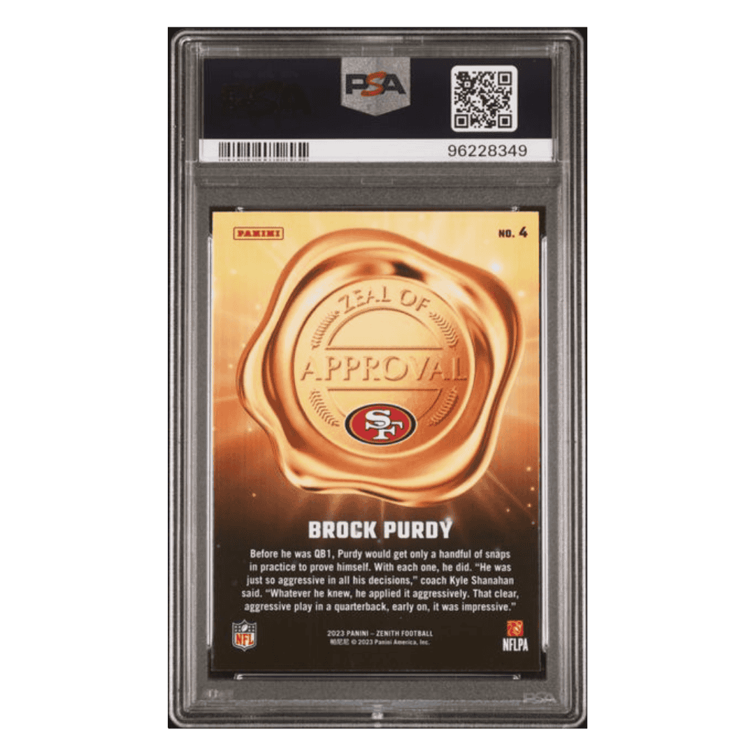 Brock Purdy PSA 10 2023 Panini Zenith Zeal of Approval - Red Card #4