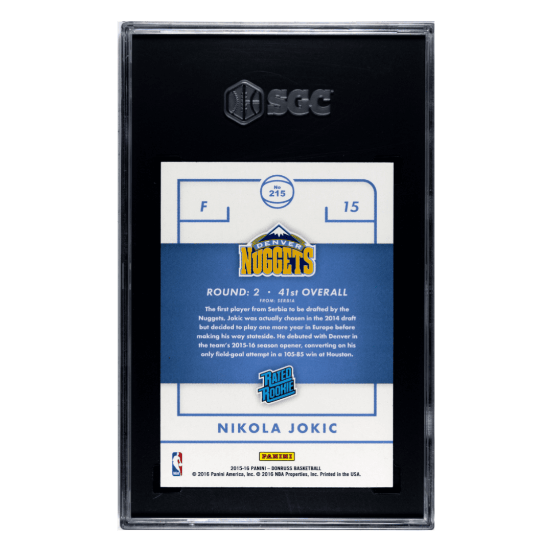 Nikola Jokic SGC 9 2015-16 Panini Donruss Rated Rookie Card #215