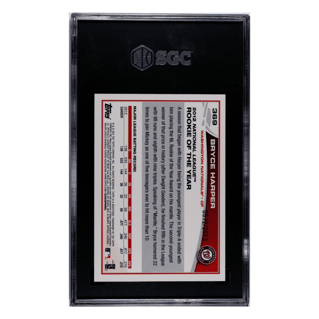 Bryce Harper SGC 9 2013 Topps Gold #d /2023 Card #369