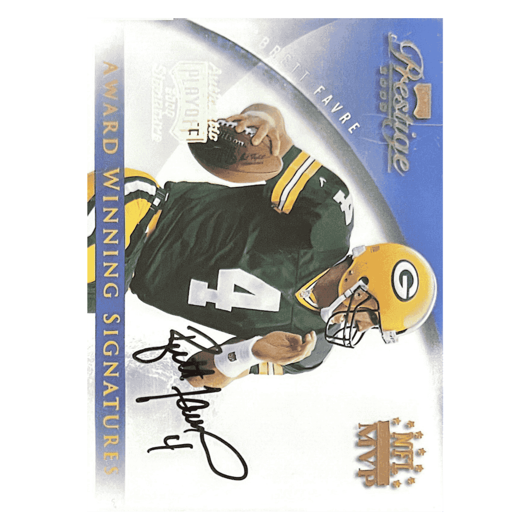Brett Favre 2000 Playoff Prestige NFL MVP Award Winning Signatures Autograph Card #AW1