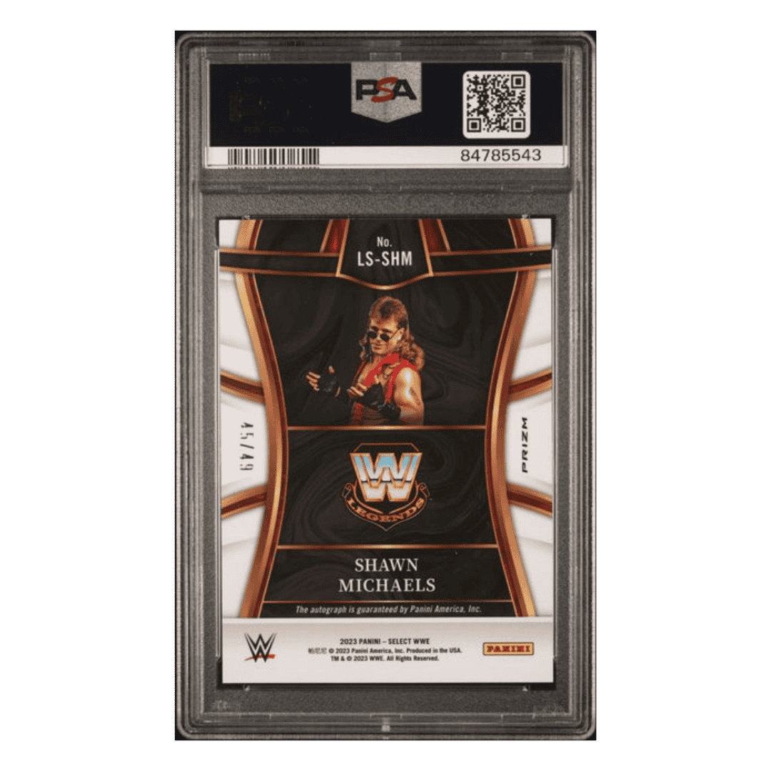 Shawn Michaels PSA 9 2023 Panini Select WWE Legendary Signatures Blue Card #d/49 #LS-SHM