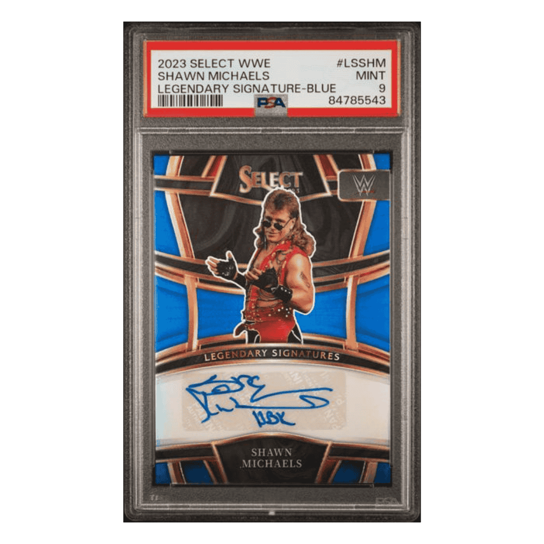Shawn Michaels PSA 9 2023 Panini Select WWE Legendary Signatures Blue Card #d/49 #LS-SHM