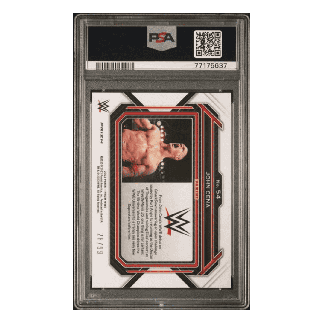 John Cena PSA 10 2023 Panini Prizm Under Card Red #d/99 Card #54