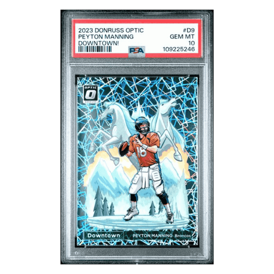 Peyton Manning PSA 10 2023 Panini Donruss Optic Downtown Card #D9