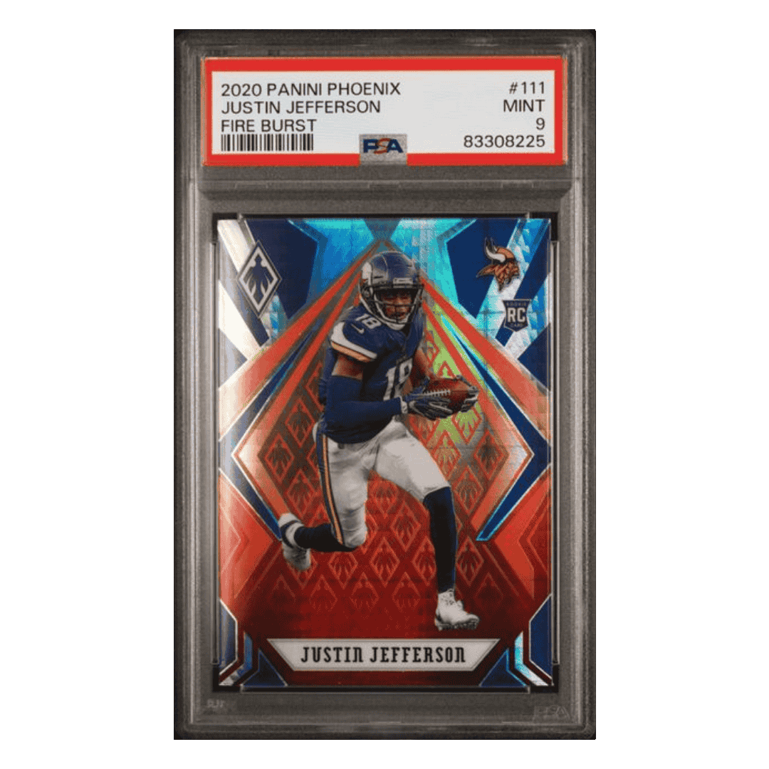Justin Jefferson PSA 9 2020 Panini Phoenix Fire Burst Card #111