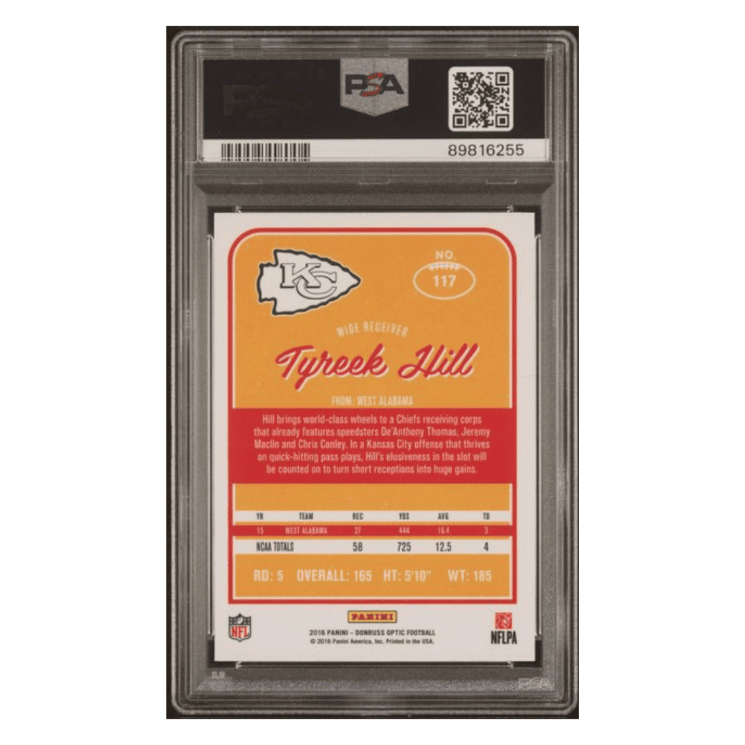 Tyreek Hill PSA 9 2016 Panini Donruss Optic Rookie RC Card #117