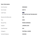 Jordan Love PSA 9 2020 Panini Donruss Canvas Card #304