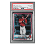 Corbin Carroll PSA 9 2021 Bowman Chrome Prospects Fuchsia Shimmer Refractor Card #BCP142