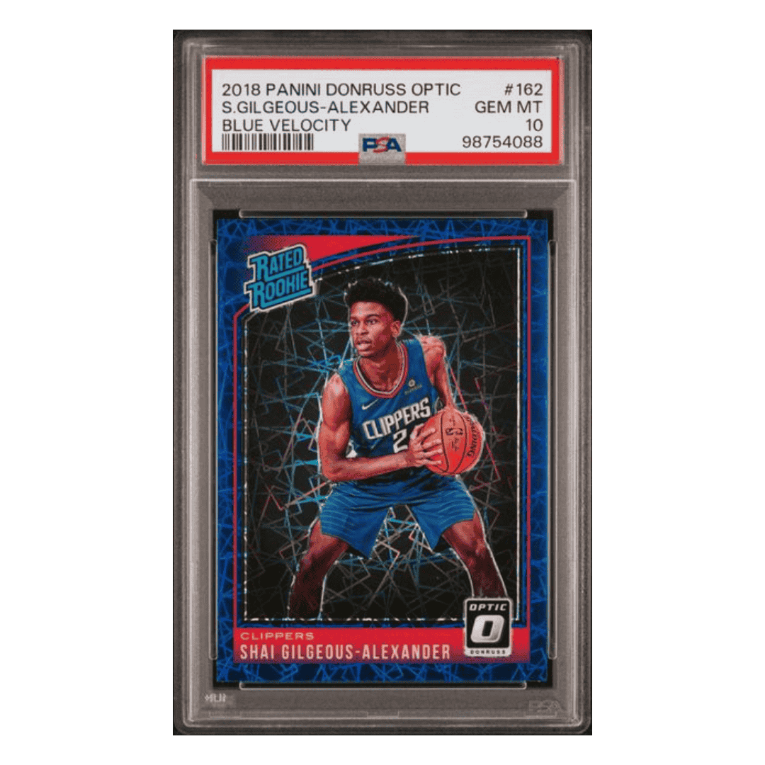 Shai Gilgeous-Alexander PSA 10 2018 Panini Donruss Optic Blue Velocity Rated Rookie Card #162