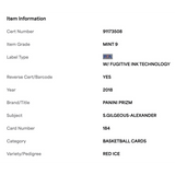 Shai Gilgeous-Alexander PSA 9 2018 Panini Prizm Red Ice Card #184