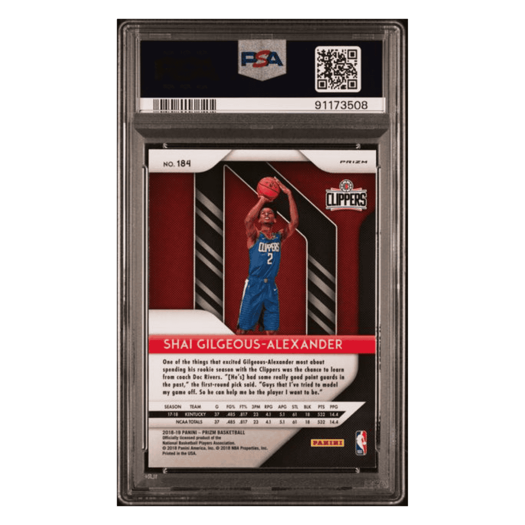 Shai Gilgeous-Alexander PSA 9 2018 Panini Prizm Red Ice Card #184