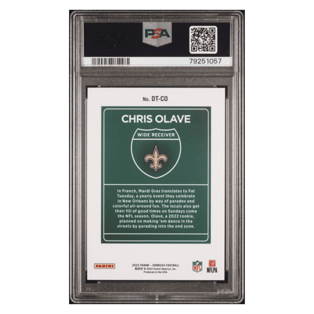 Chris Olave PSA 9 2022 Panini Donruss Downtown! Card #DTCO