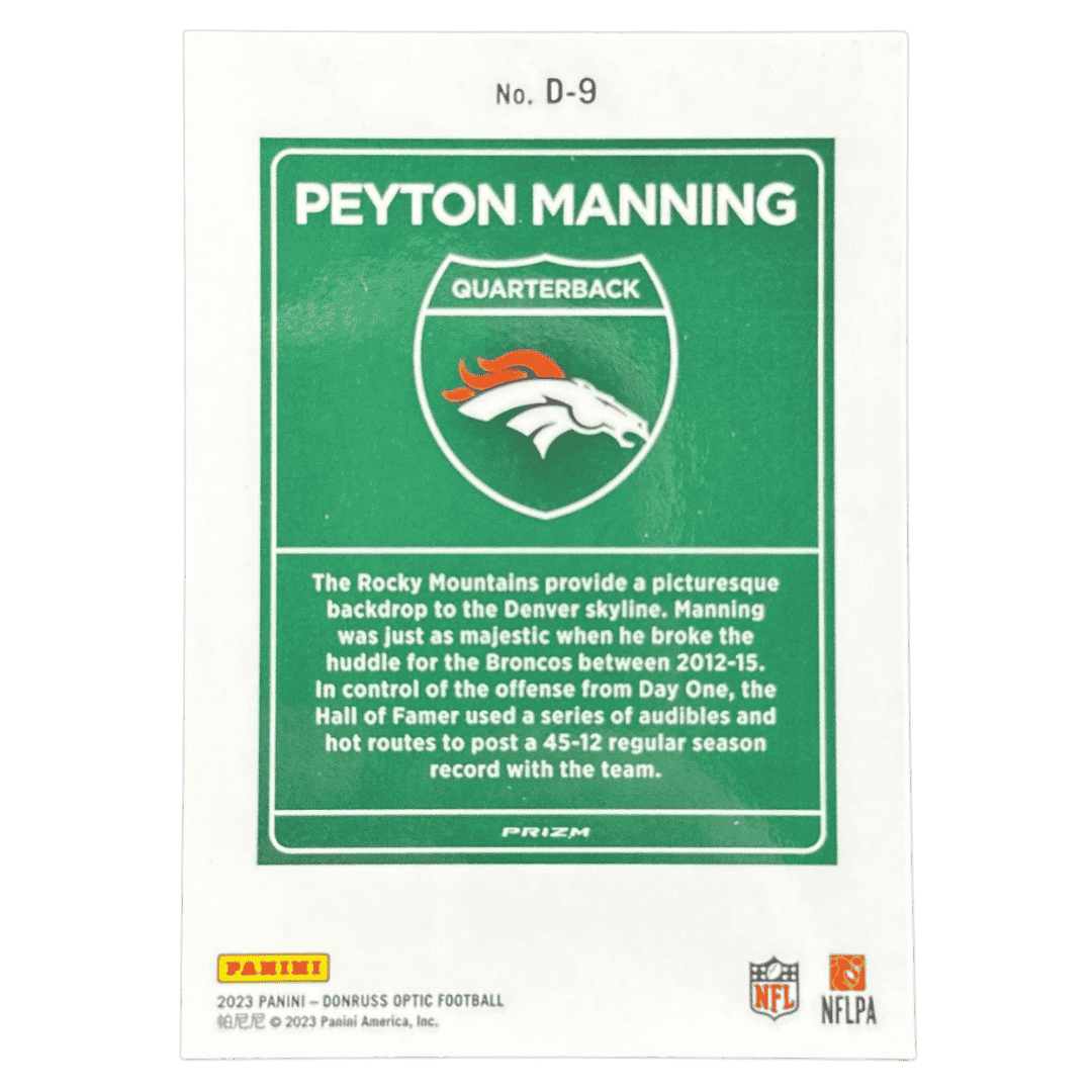 Peyton Manning 2023 Panini Donruss Downtown! Card #D-9
