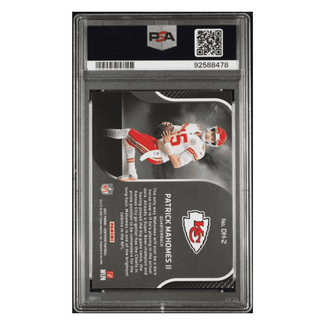 Patrick Mahomes PSA 10 2021 Panini Certified Dark Horses Card #DH-2