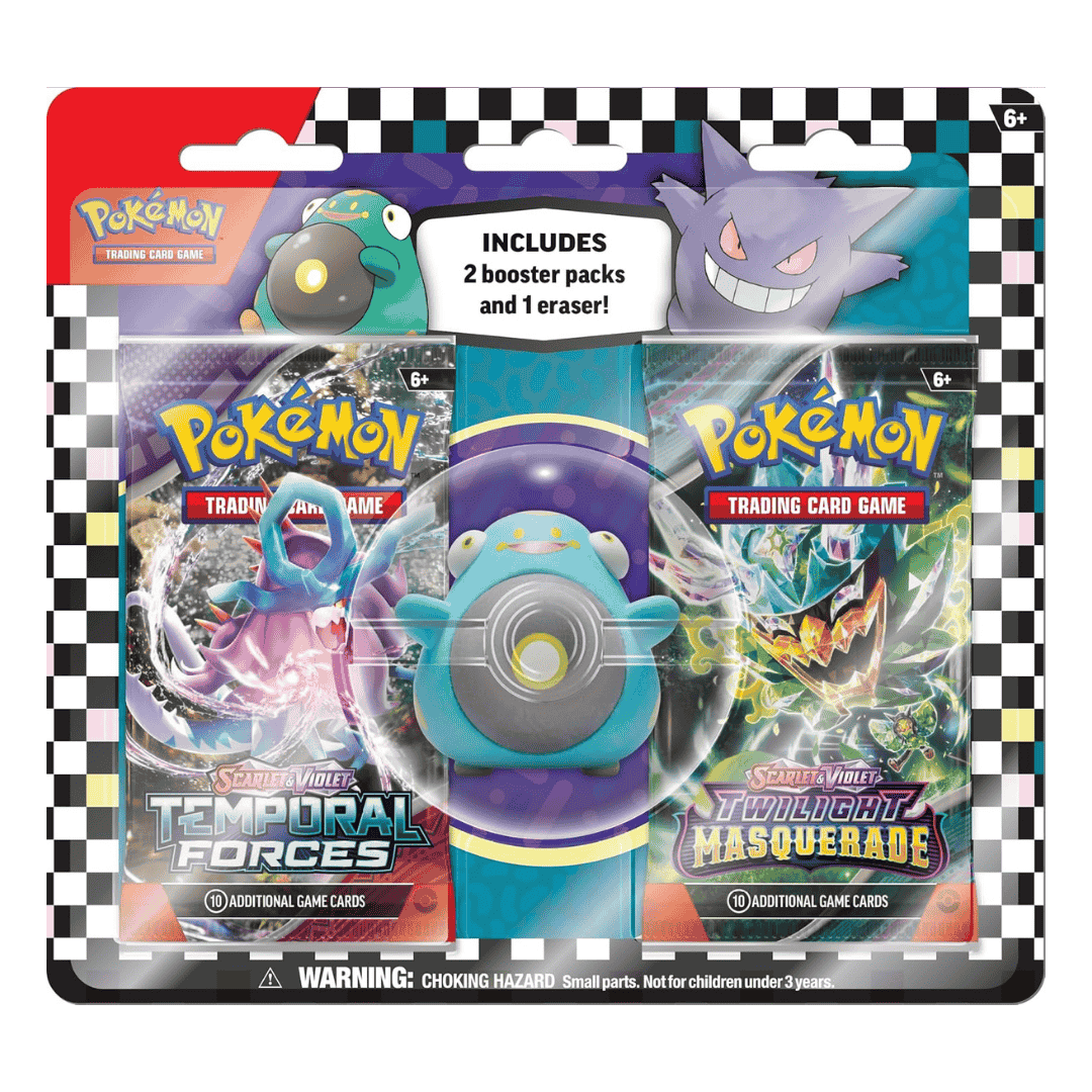 Pokemon TCG: Back to School Eraser Blister – Bellibolt (1 Eraser & 2 Booster Packs)